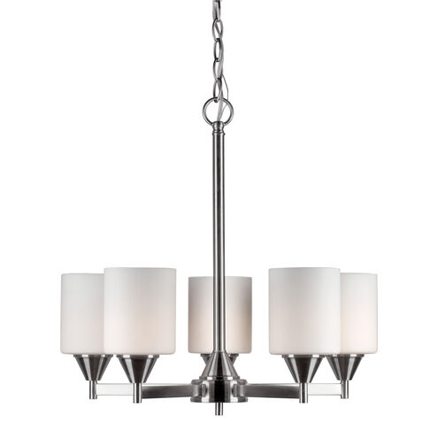 Signature 5 Light 21.25 inch Brushed Nickel Chandelier Ceiling Light