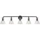 Beaker 5 Light 46 inch Black Vanity Light Wall Light