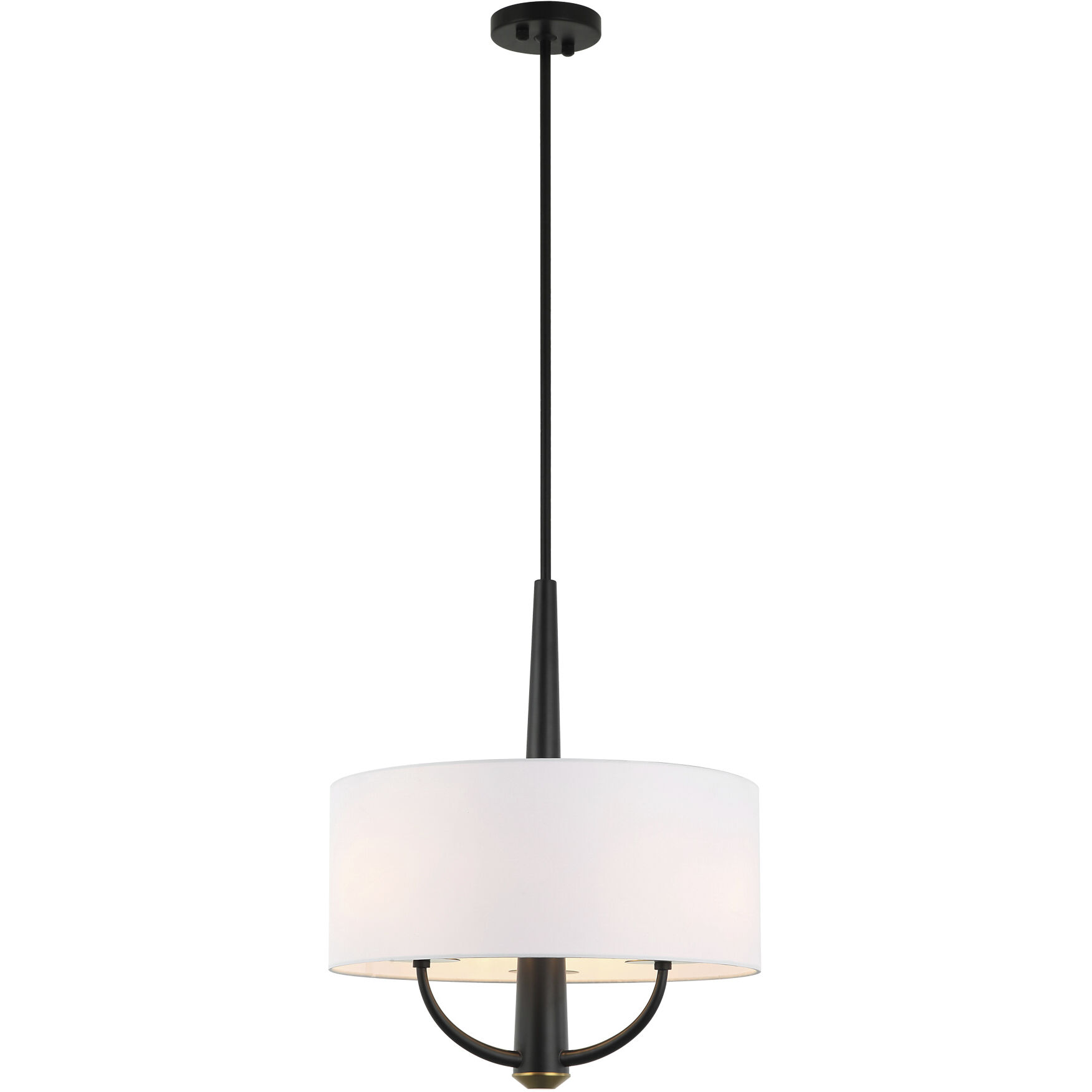 Patchwork 3 Light 18 inch Black with Satin Brass Pendant Ceiling Light in Black/Satin Brass