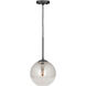 Callisto 1 Light 12 inch Black Pendant Ceiling Light