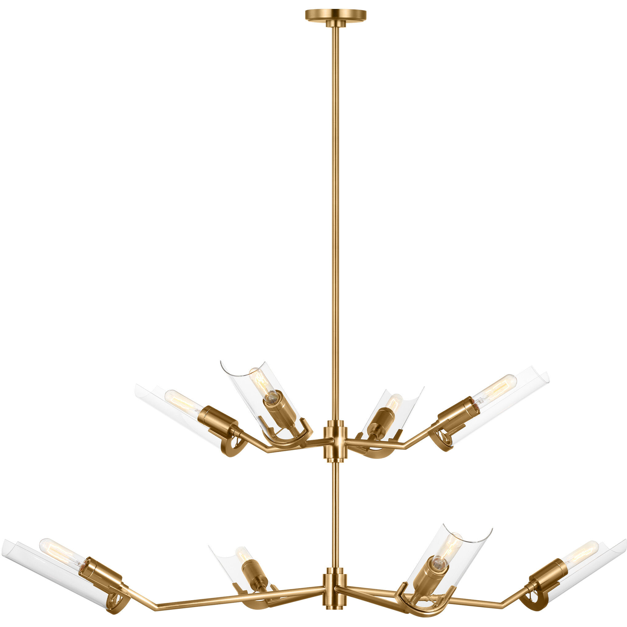 TOB by Thomas O'Brien Mezzo 8 Light 53.63 inch Burnished Brass Chandelier Ceiling Light