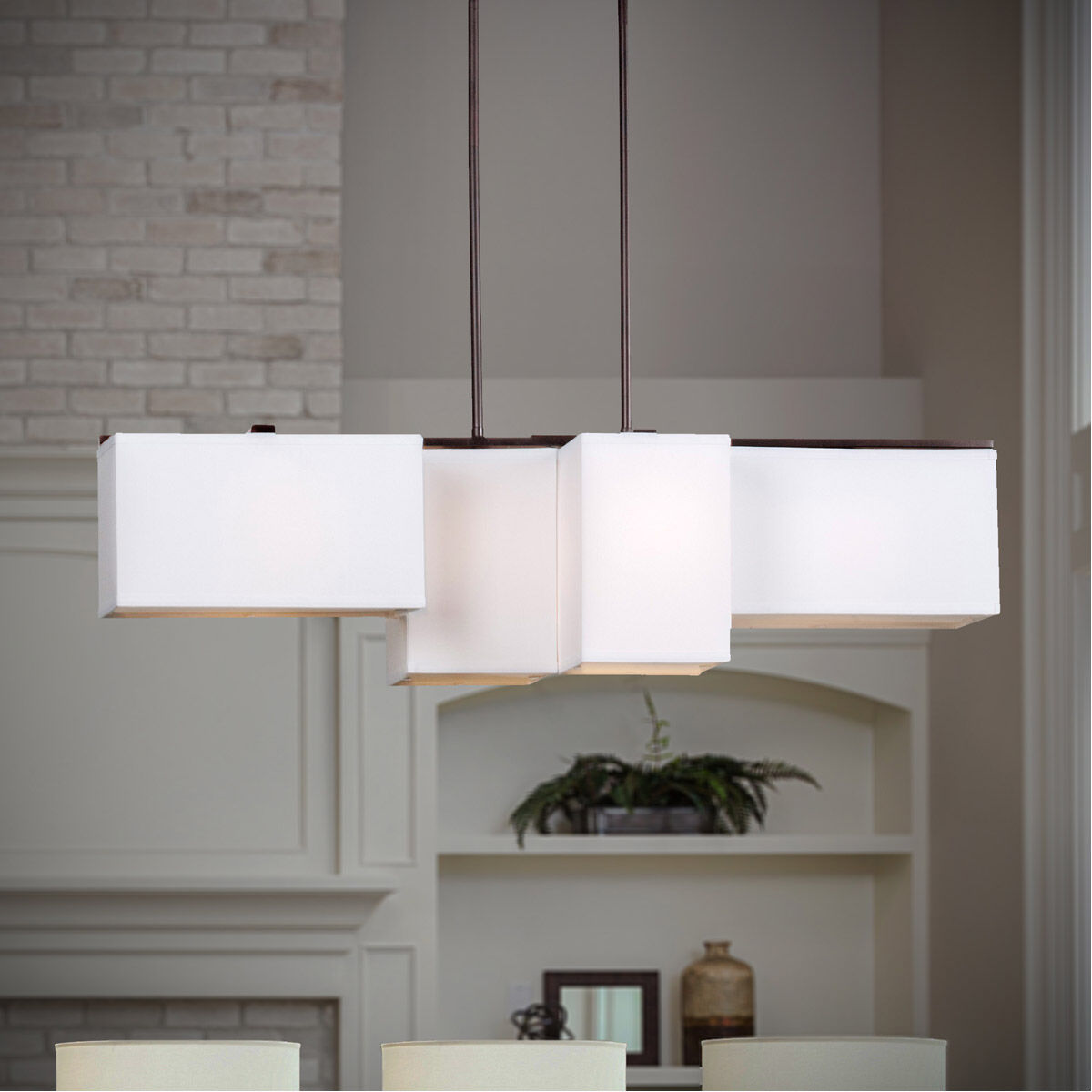 Signature 4 Light 36 inch Antique Bronze Island Pendant Ceiling Light