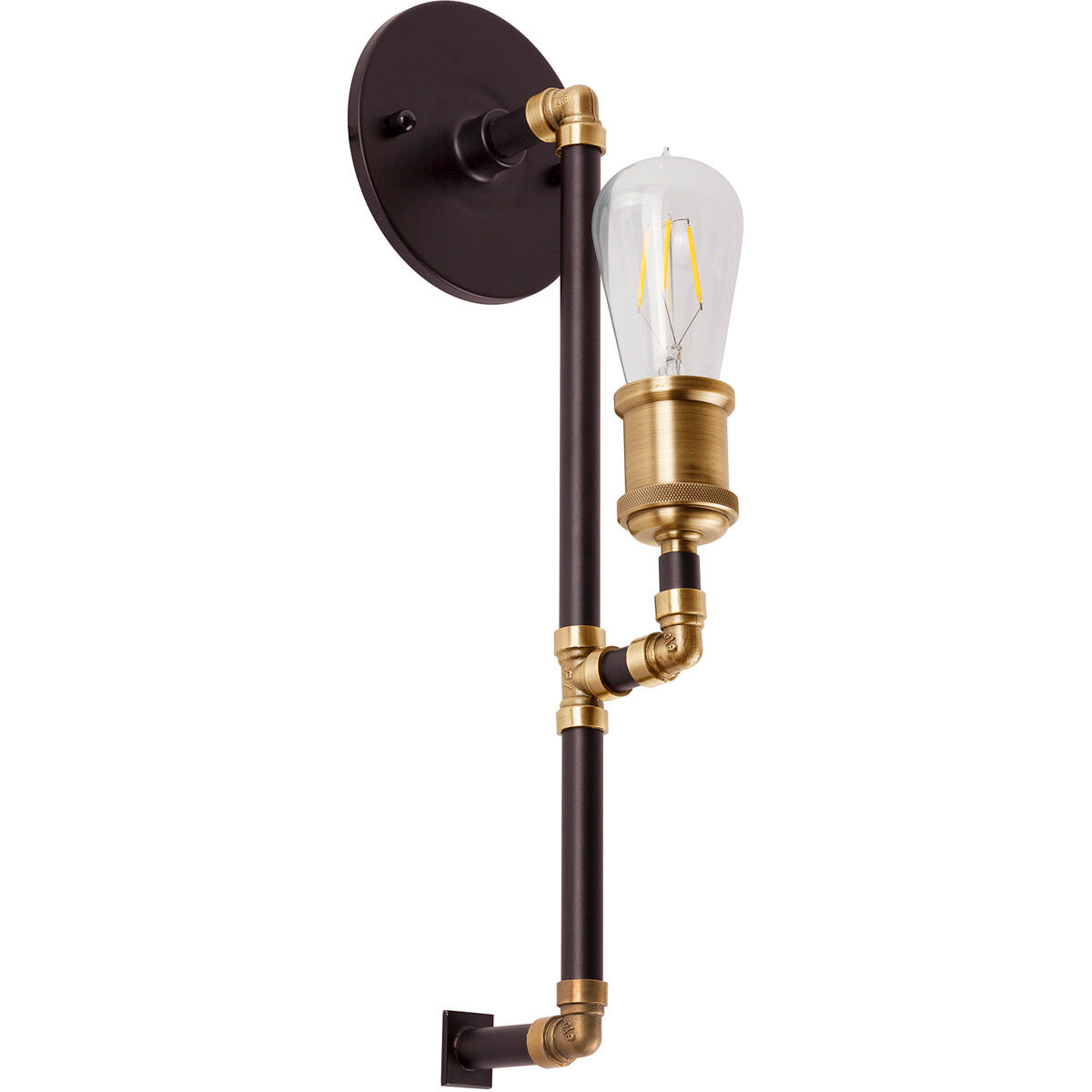Piper 1 Light 5 inch Black and Antique Brass Sconce Wall Light