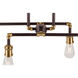 Piper 4 Light 39 inch Black and Antique Brass Linear Chandelier Ceiling Light