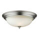 Signature 3 Light 16 inch Brushed Nickel Flush Mount Ceiling Light