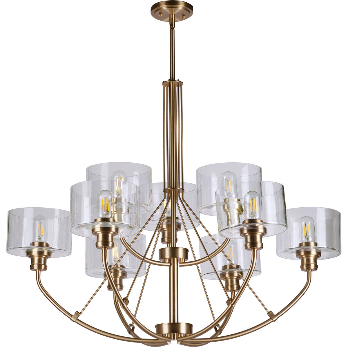 Zane 9 Light 36 inch Soft Gold Chandelier Ceiling Light