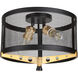 Takoma 2 Light 14 inch Black and Soft Gold Flush Mount Ceiling Light