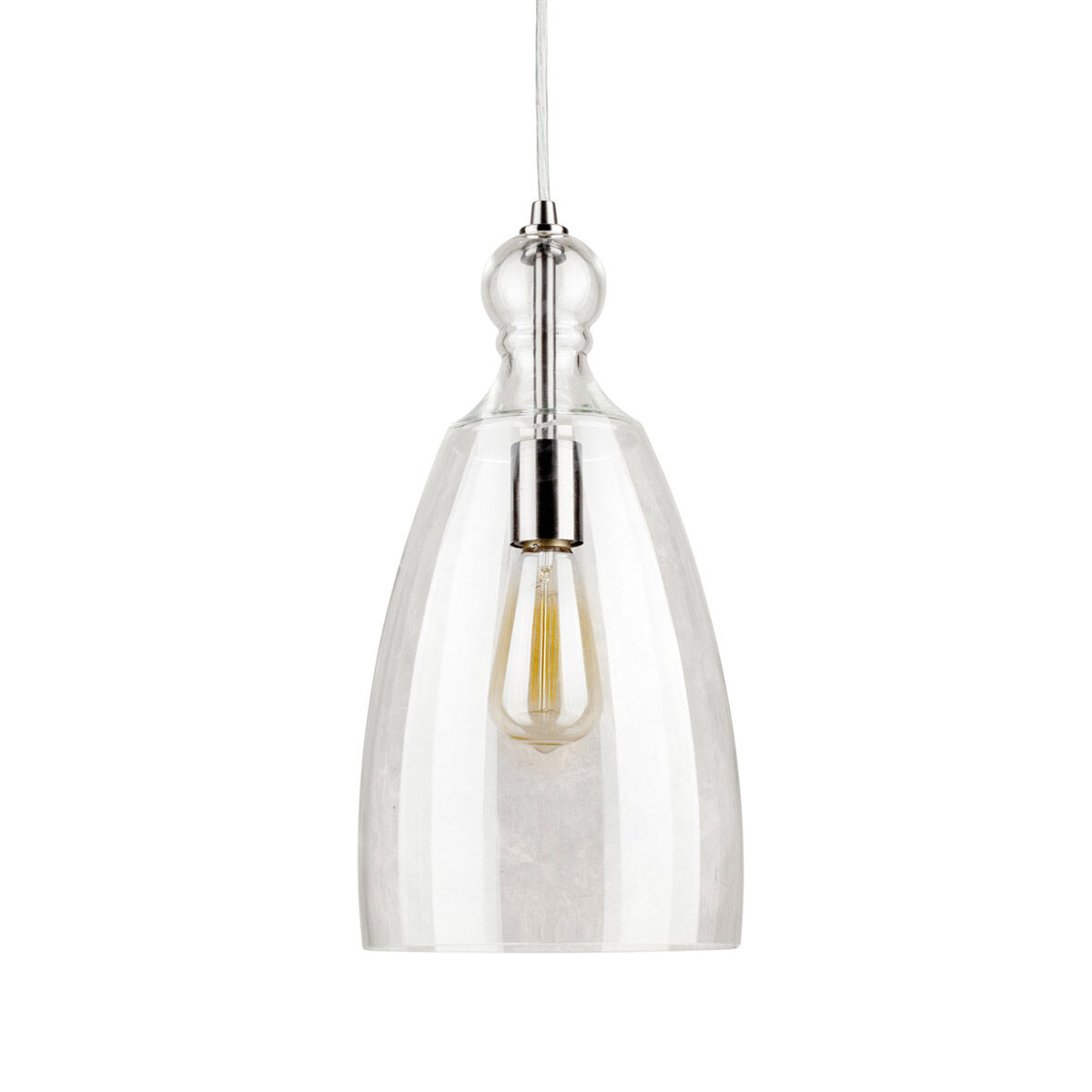 Signature 1 Light 8 inch Brushed Nickel Mini Pendant Ceiling Light