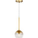 Callisto 1 Light 7 inch Soft Gold Pendant Ceiling Light