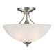 Signature 2 Light 14 inch Brushed Nickel Semi Flush Mount Ceiling Light