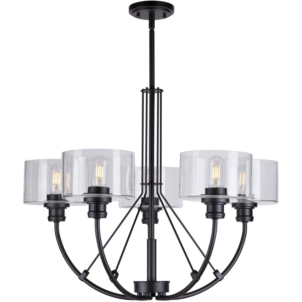 Zane 5 Light 28 inch Black Chandelier Ceiling Light