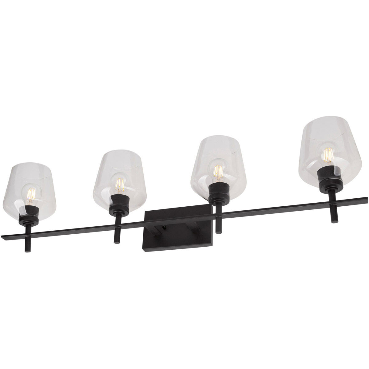 Chalice 4 Light 39 inch Black Vanity Light Wall Light