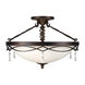 Signature 3 Light 18 inch Antique Bronze Semi Flush Mount Ceiling Light