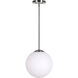 Selene 1 Light 12 inch Brushed Nickel Single Light Pendant Ceiling Light