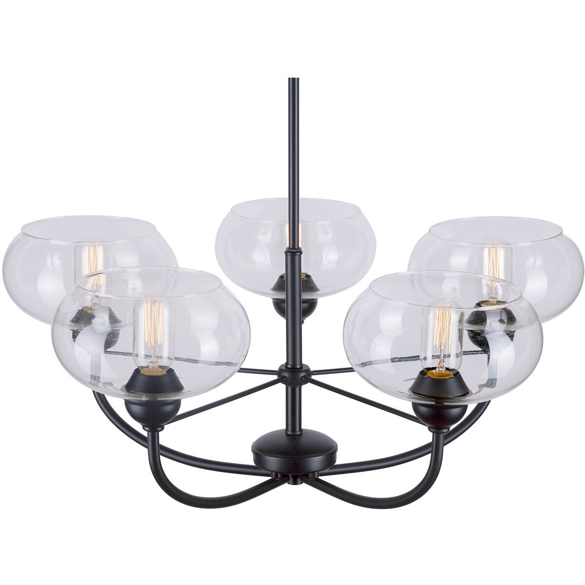 Cameron 5 Light 28 inch Black Chandelier Ceiling Light