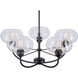 Cameron 5 Light 28 inch Black Chandelier Ceiling Light