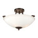 Signature 3 Light 17 inch Antique Bronze Semi Flush Mount Ceiling Light