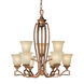 Signature 9 Light 28 inch Rustic Sienna Chandelier Ceiling Light