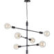 Baton 6 Light 24 inch Black Chandelier Ceiling Light