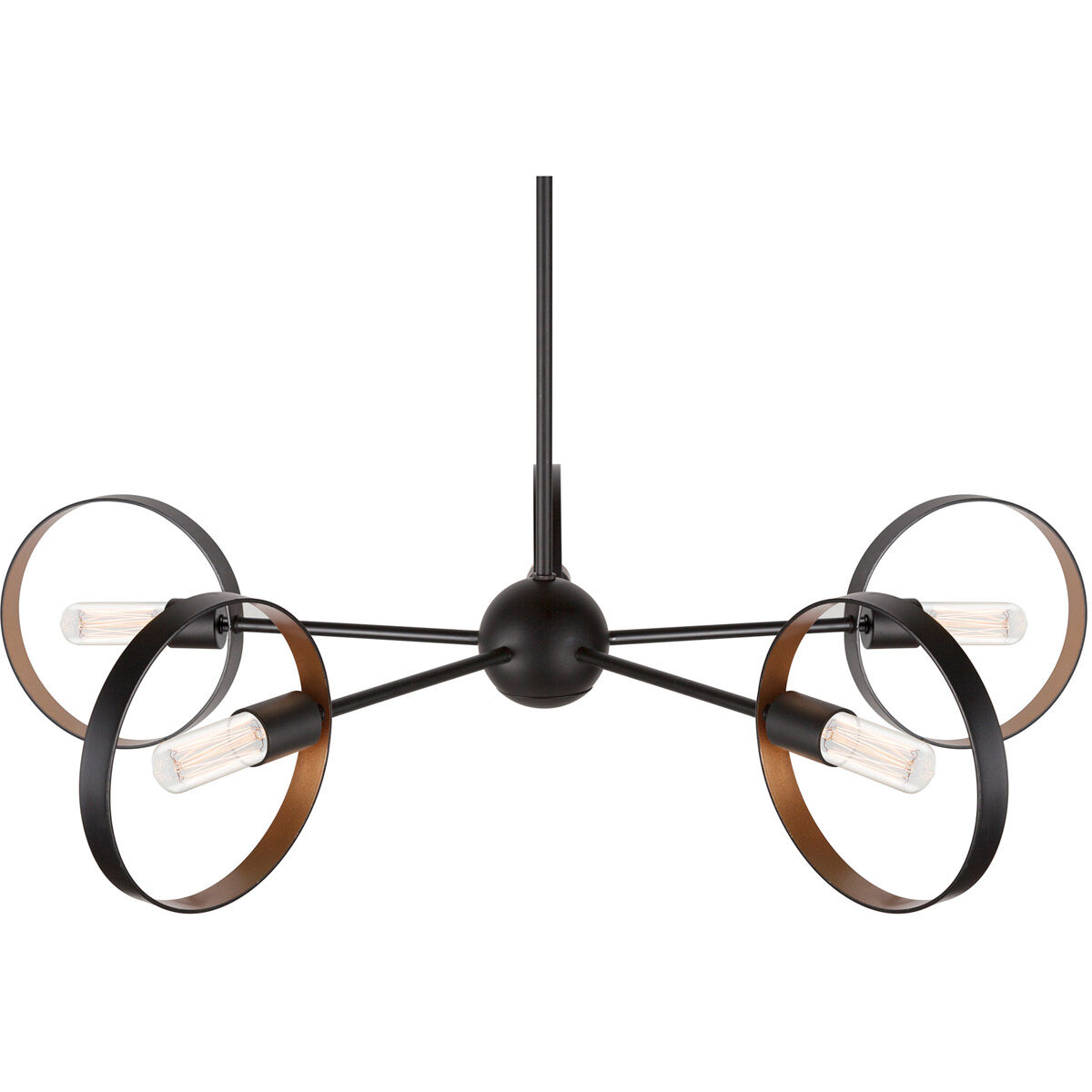 Monocle 5 Light 35 inch Black and Gold Chandelier Ceiling Light