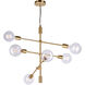Baton 6 Light 24 inch Soft Gold Chandelier Ceiling Light