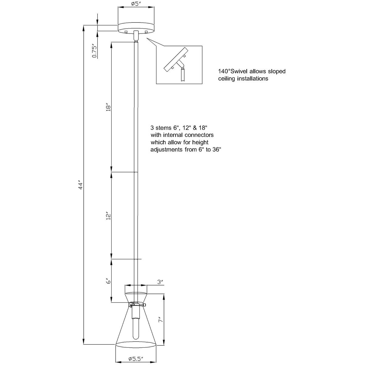 Beaker 1 Light 6 inch Black Pendant Ceiling Light