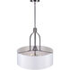 Tama 3 Light 21 inch Brushed Nickel Drum Pendant Ceiling Light
