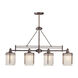 Signature 4 Light 36 inch Antique Bronze Island Pendant Ceiling Light