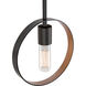 Monocle 1 Light 8 inch Black and Gold Mini Pendant Ceiling Light
