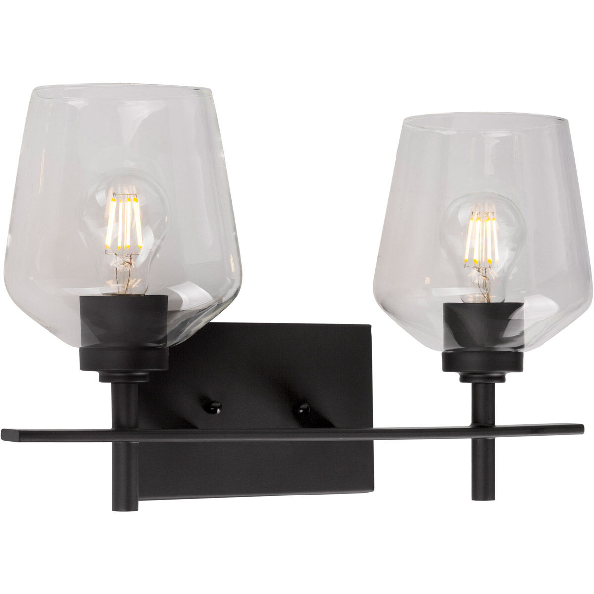 Chalice 2 Light 17 inch Black Vanity Light Wall Light