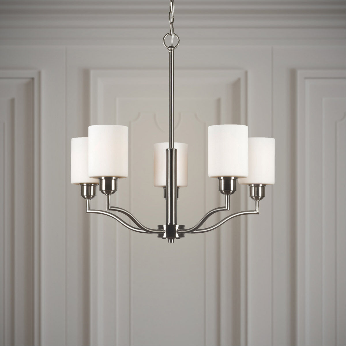 Signature 5 Light 24.75 inch Brushed Nickel Chandelier Ceiling Light