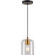 Tyrone 1 Light 6 inch Black and Soft Gold Mini Pendant Ceiling Light