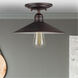 Signature 1 Light 10 inch Antique Bronze Semi Flush Mount Ceiling Light