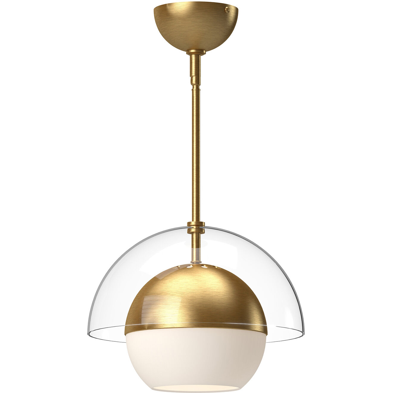 Alora Mood Lucy 1 Light 12 inch Brushed Gold/Opal Matte Glass Pendant Ceiling Light