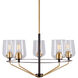 Palmer 5 Light 29 inch Black and Soft Gold Chandelier Ceiling Light