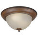 Signature 2 Light 13.25 inch Rustic Sienna Flush Mount Ceiling Light