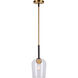 Palmer 1 Light 7 inch Black and Soft Gold Mini Pendant Ceiling Light