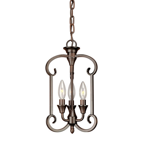 Signature 3 Light 9 inch Antique Bronze Foyer Pendant Ceiling Light