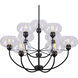 Cameron 9 Light 35 inch Black Chandelier Ceiling Light