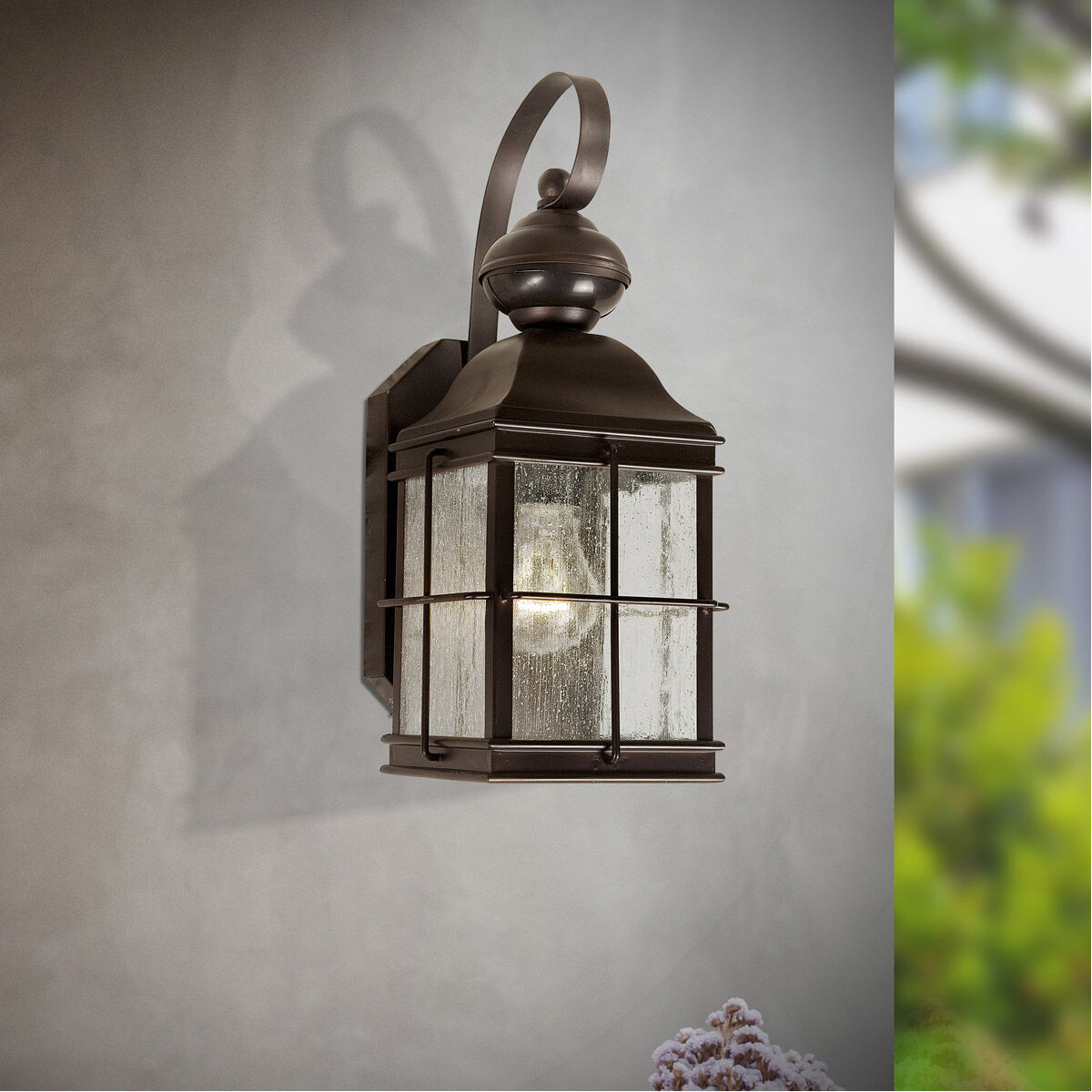 Forte Family Number 435 One Light Outdoor Lantern in Antique Bronze