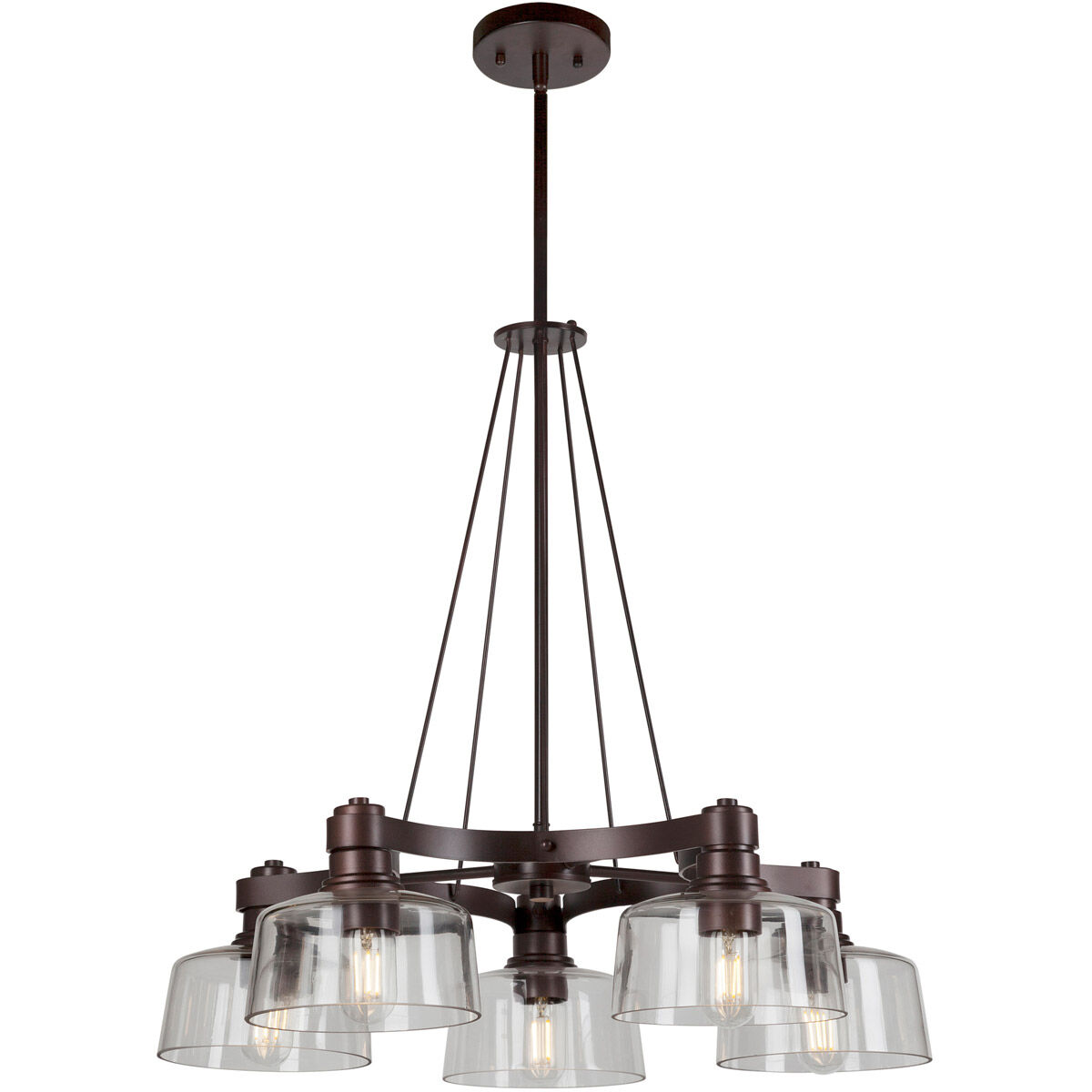 Acopa 5 Light 26 inch Antique Bronze Chandelier Ceiling Light