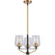 Palmer 3 Light 17 inch Black and Soft Gold Chandelier Ceiling Light