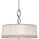 Button 3 Light 16.75 inch Chrome Pendant Ceiling Light