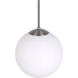 Selene 1 Light 12 inch Brushed Nickel Single Light Pendant Ceiling Light