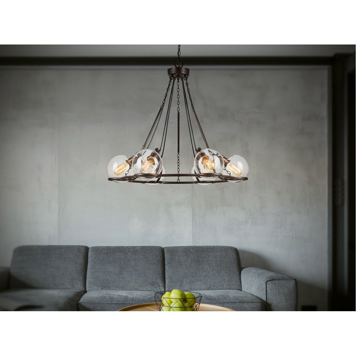 Signature 6 Light 30 inch Antique Bronze Chandelier Ceiling Light