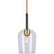 Palmer 1 Light 7 inch Black and Soft Gold Mini Pendant Ceiling Light