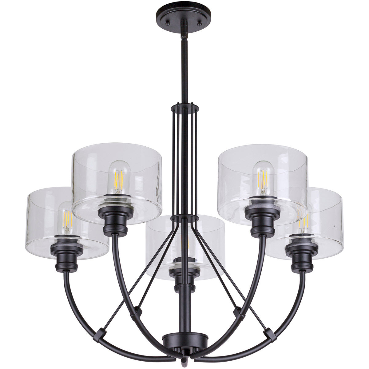 Zane 5 Light 28 inch Black Chandelier Ceiling Light