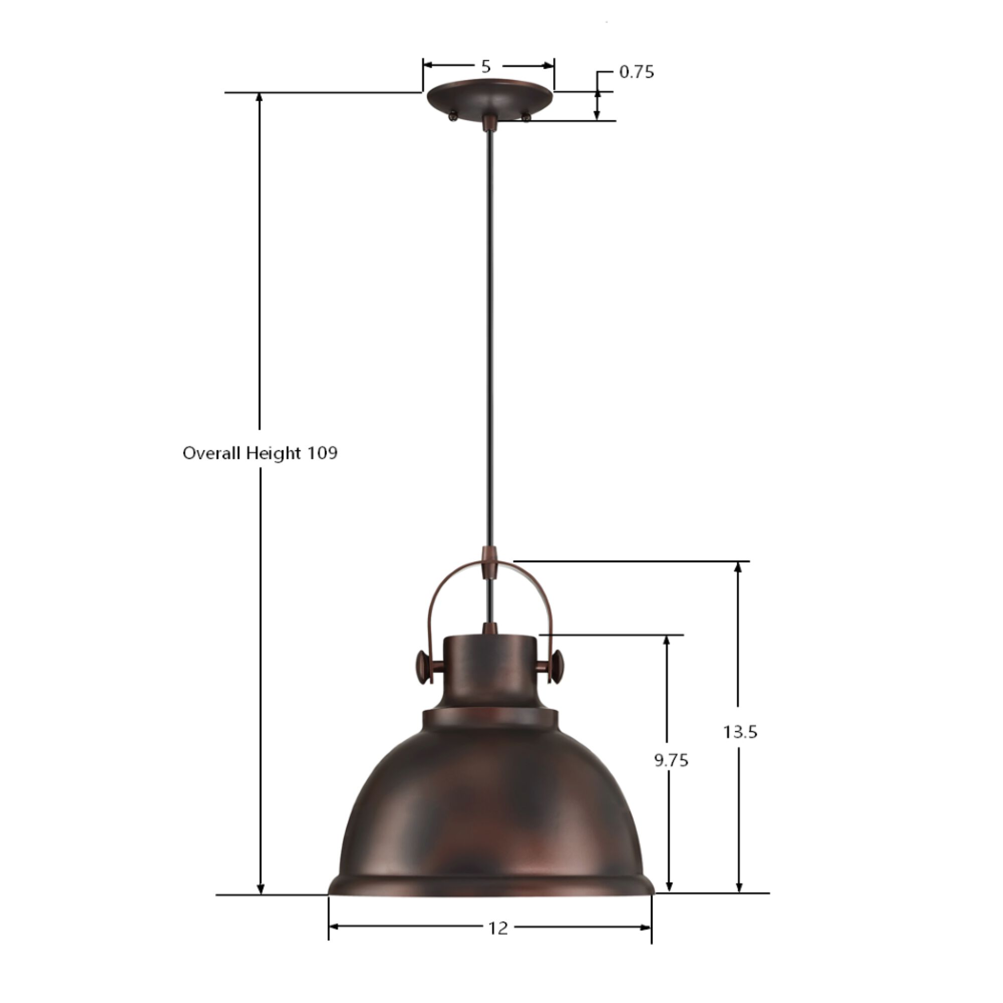Harmon 1 Light 12 inch Antique Bronze Pendant Ceiling Light