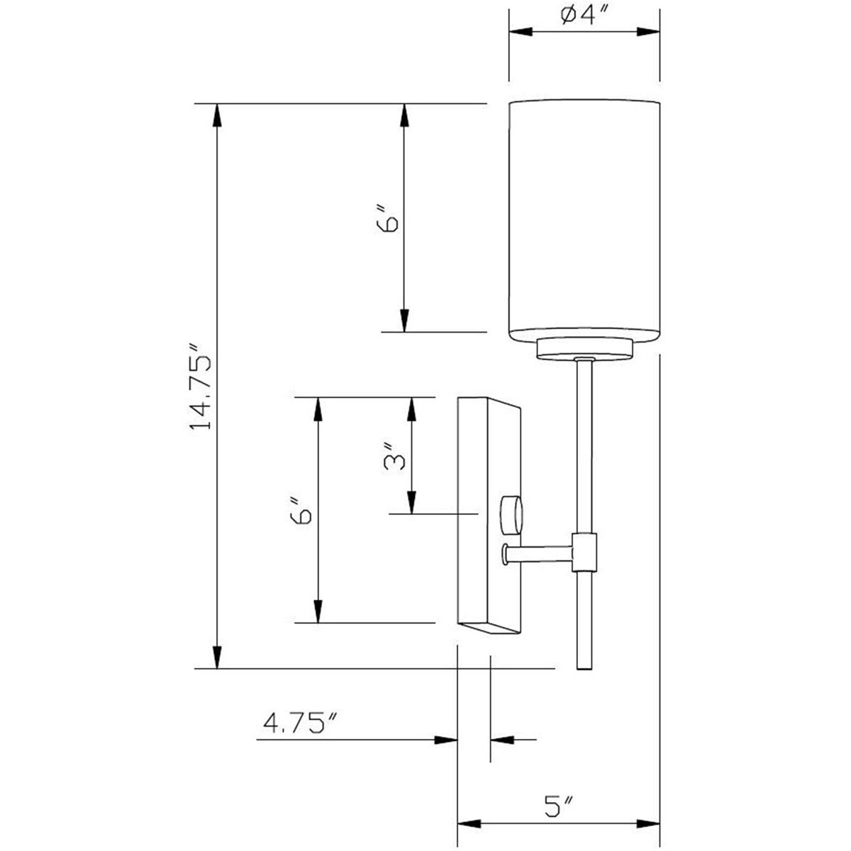 Faye 1 Light 5 inch Black Wall Sconce Wall Light