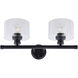 Zane 2 Light 21 inch Black Vanity Light Wall Light